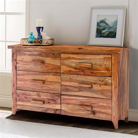 Delaware Rustic Solid Wood Bedroom Dresser With 6 Drawers In 2019
