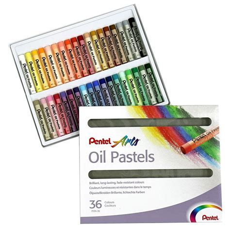 Pentel Oil Pastels 36 Assorted Coloured Small Sticks Art Supplies