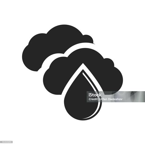 Tanda Vektor Ikon Hujan Dan Simbol Terisolasi Pada Latar Belakang Putih