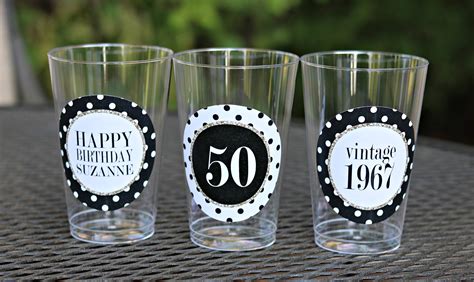 50th Birthday Decorations 50th Birthday Party Cups Plastic Etsy