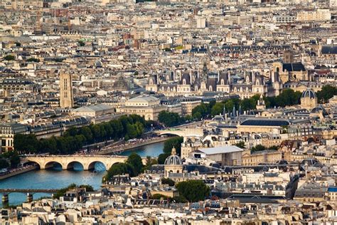 Scenic View From The Top Of The Eiffel Tower Paris France Stock