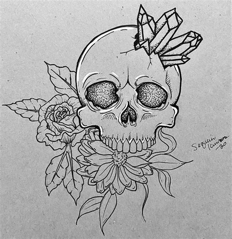 Crystal Skull Tattoo Design Cool Skull Drawings Easy Skull Drawings