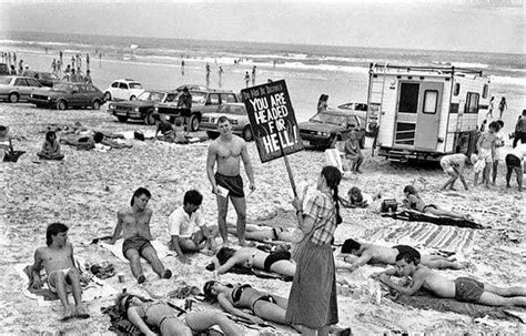 Puritan Picket Against Too Revealing Swimwear On A Florida Beach Usa You Will Follow To