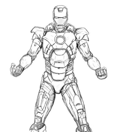 Sketsa Mewarnai Iron Man Top Kataa