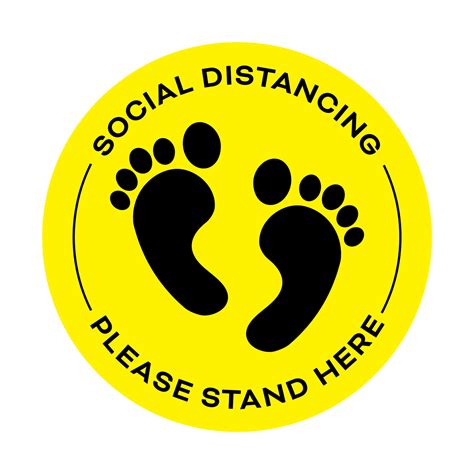 Social Distancing Please Stand Here Light Floor Sticker
