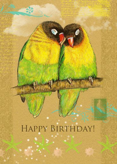 Lovebirds Birthday Greeting Card 5 X 7 Inches Comes With Free Etsy