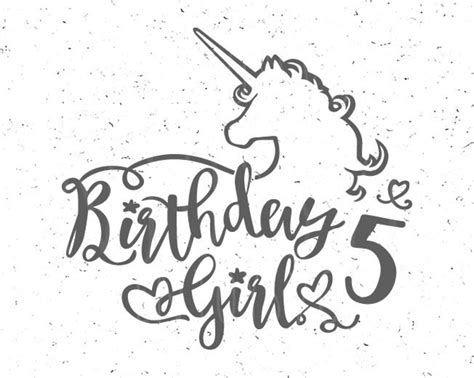 Birthday Girl 5 Svg Unicorn Svg Custom Order Etsy