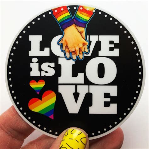 Love Is Love Gay Lesbian Queer Rainbow Pride Lgbtqa Sticker Etsy