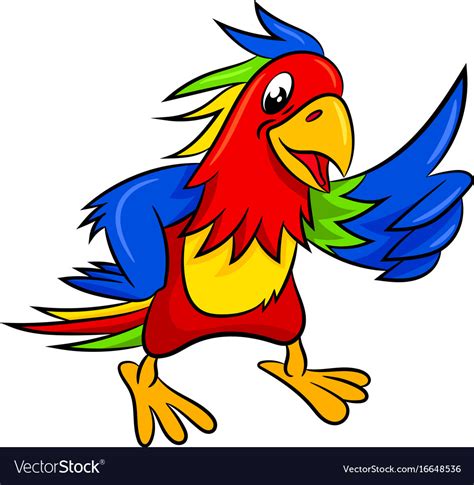 Cute Cartoon Parrot Royalty Free Vector Image Vectorstock
