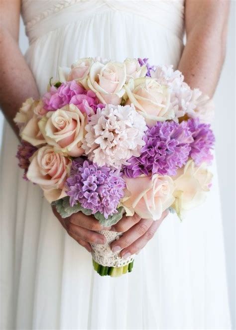 See your favorite weddings bouquets and wedding bouquets discounted & on sale. Lilac Bouquet wedding.... I love this with the peach ...