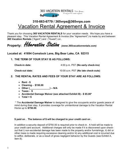 36 Free Vacation Rental Agreement Template Page 3 Free To Edit