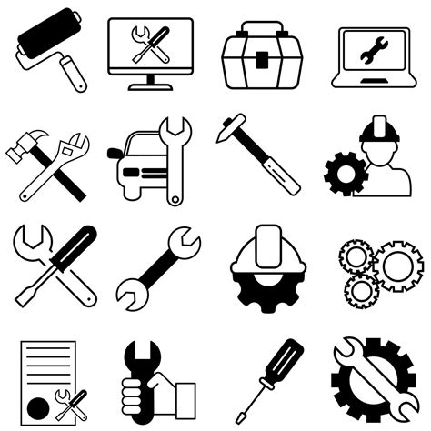 Repair Icon Vector Set Tool Illustration Sign Collection Service