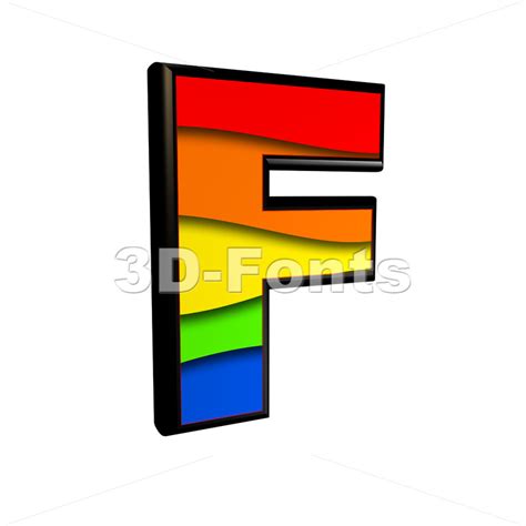 Rainbow Letter F Upper Case 3d Font 3d Fonts Collections Top