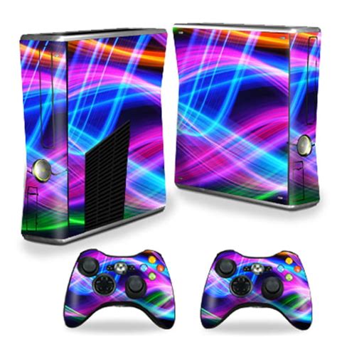 Skin Decal Wrap For X Box 360 Xbox 360 S Console Light Waves