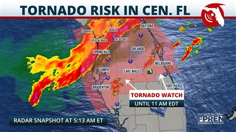 Tornado Watch For Central Florida Until 11 Am Friday Florida Storms