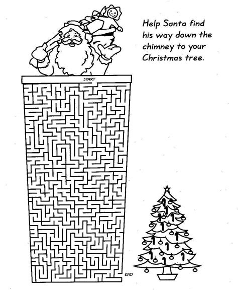 Printable Christmas Maze Coloring Pages