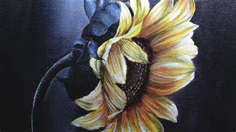 Art Videos How To Paint A Sunflower Youtube