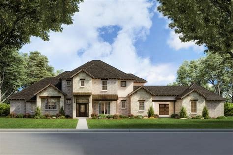 2 Story 4 Bedroom Hill Country Home With Porte Cochere And Angled