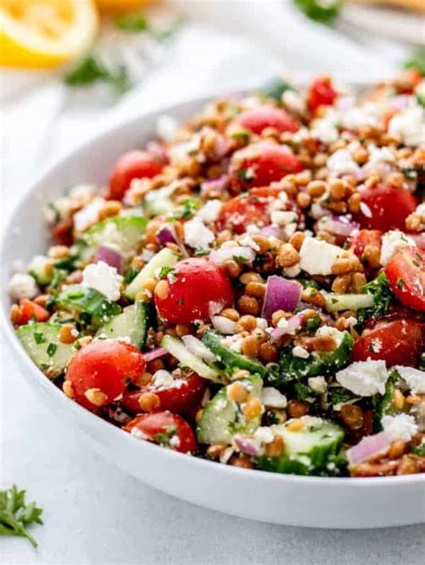 Greek Lentil Salad Story Haute Healthy Living
