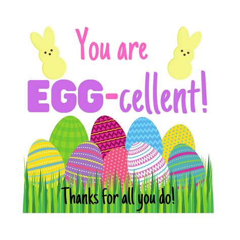 Printable Egg Cellent Easter Appreciation T Tags For Office Etsy