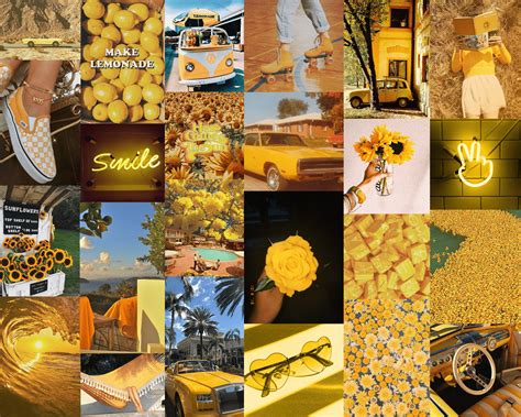Greatest Cute Yellow Wallpaper Aesthetic Collage You Can Use It At