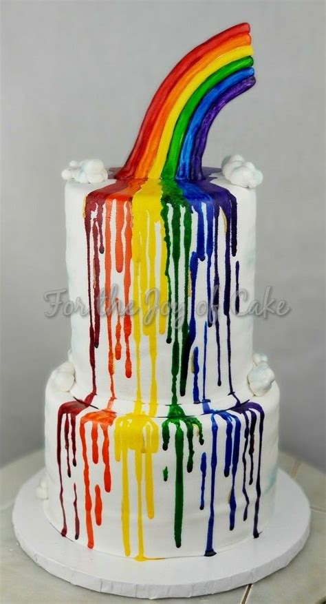 Melting Rainbow Fondant Cake