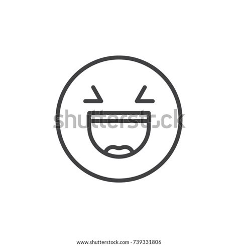 Smiling Face Open Mouth Closed Eyes Stock Vector Royalty Free