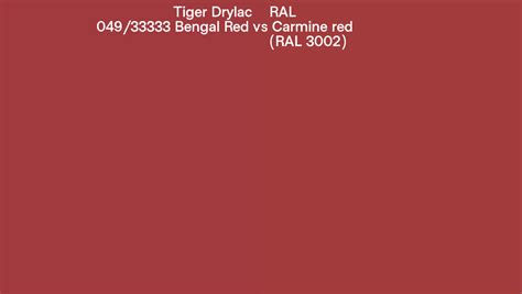 Tiger Drylac Bengal Red Vs Ral Carmine Red Ral Side By