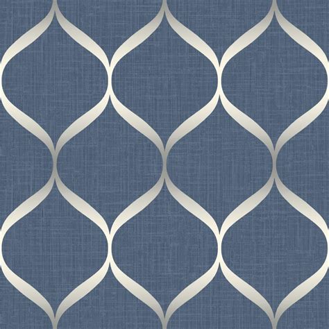 Pear Tree Blue And Grey Geometric Trellis Wallpaper Uk21202