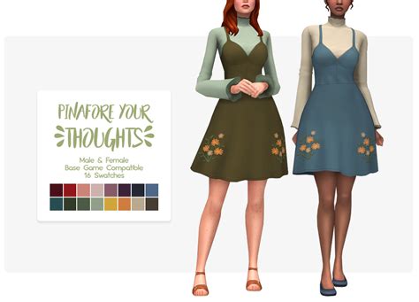 Pinafore Your Thoughts Sims 4 Dresses Sims 4 Clothing Sims 4 Mods