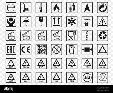 Packaging Icons Package Signs Set Vector Illustration Flat Design