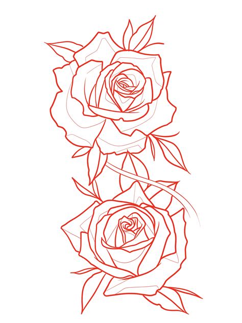 Rose Outline Tattoo Rose Tattoo Stencil Rose Drawing Tattoo Rose