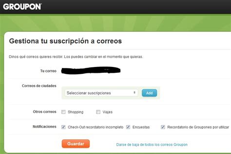 Darse de baja en Groupon ~ Cómo darte de baja