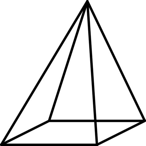 Square Pyramid Solid Geometry Cone Rectangle Pyramid Black And White