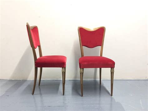 Bonded leather + see all. Eight Osvaldo Borsani Dining Room Chairs Restored, Red ...