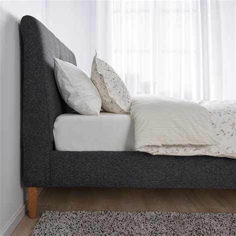 IdanÄs Upholstered Bed Frame Gunnared Dark Gray Queen Ikea