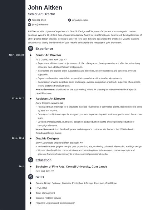 Art Director Resume Examples And Writing Guide