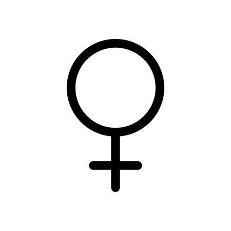Female Gender Symbol Icon In Line Style Design Isolated On White