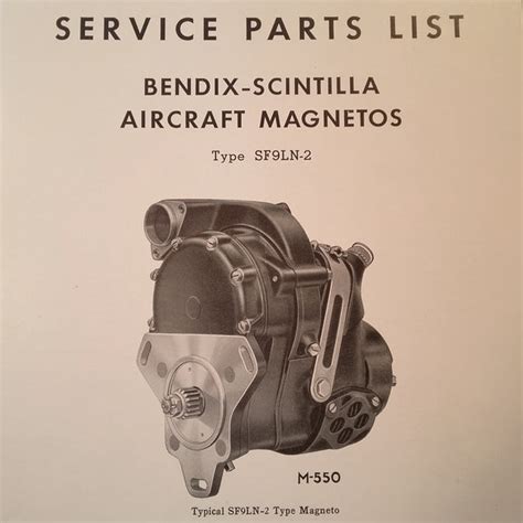 Bendix Scintilla Sf9ln 2 Magneto Parts Booklet Gs Plane Stuff