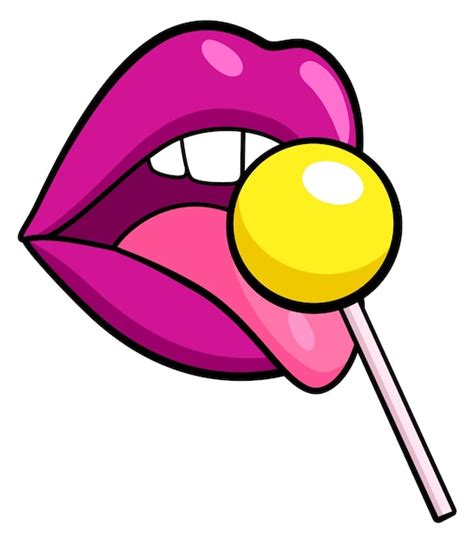 Premium Vector Woman Tongue Licking Lollipop Sexy Female Sticker