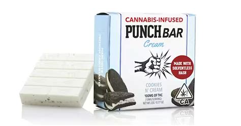 Punch Edibles Cookies N Cream Solventless Bar 100mg San Diego