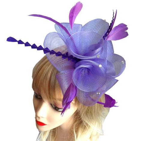 Purple Fascinator Hair Feather Pieces Feather Planet