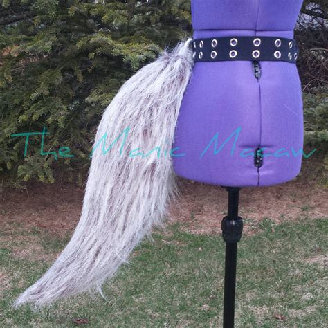 Plush Grey Faux Fur Wolf Tail By Manicmacawboutique On Etsy