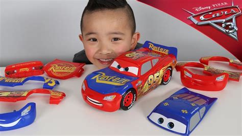 Change And Race Disney Cars 3 Toys Lightning Mcqueen Unboxing Fun With