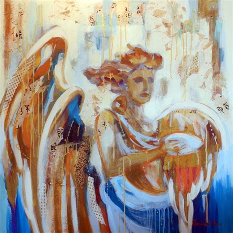 Hannah Lane Painting Angel Of Journeys Mixed Media On Canvas 36x36