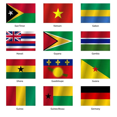 Set Flags Of World Sovereign States Vector Illustration Stock Image