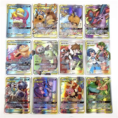 60pcslot New Pokemon Card All Tag Team Card Gx Mega Game Battle