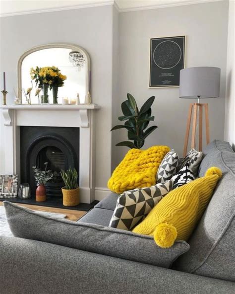 Grey and mustard living room college apartment decor apartment. Living Room Color Trends: A Touch Of Yellow For Summer ...