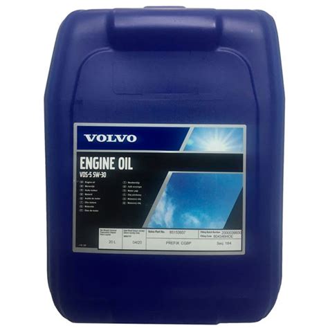 Aceite De Motor Volvo Engine Oil Vds 5 5w30 20l