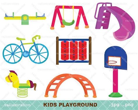 Buy 2 Free 2 Kids Playground Set Clip Art For Personal And Commercial